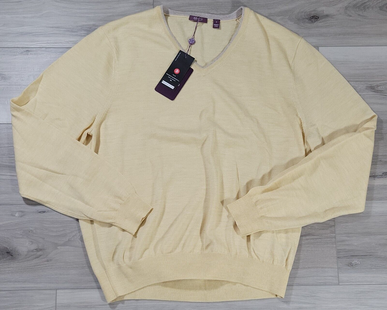 Aristo Sweater Men's Small Sunflower Melange N-Neck Perth Long Sleeve New